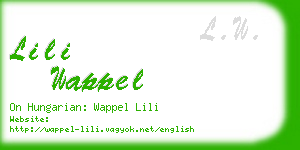 lili wappel business card